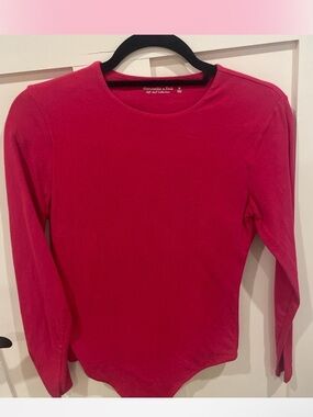 Abercrombie & Fitch Women's Pink Long-Sleeve Bodysuit